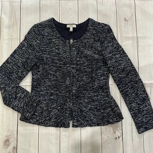 J.Crew Women Blazer Jacket Size small navy blue and white